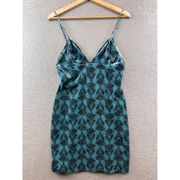 Free People Mini Dress Womens M/M velvet slip  Sleeveless V Neck - Picture 1 of 9